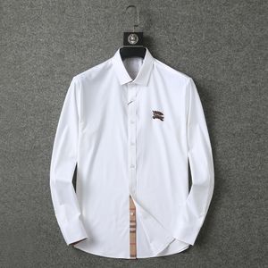 2023 Роскошная дизайнерская деловая повседневная рубашка, длинные рукава, полоска, декоративная социальная мужская футболка, модный принт РАЗМЕР M-4XL