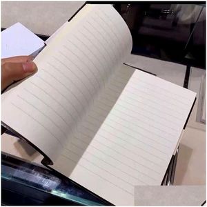 Notepads Luxury 146 Black Brown Leather Er Agenda Calendar Handmade Note Book Classic Periodical Diary Office Business Notebook Drop Dhgf2