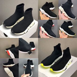Paris Triple-S Girl Boys Sock Shoes Orijinal Çocuklar Sıradan Slip-On Slip-On Siyah Beyaz Kırmızı Yeşil Eğitmeni Spor Spor ayakkabıları Atletik Açık Bot Yürüyüş Boyutu24-35
