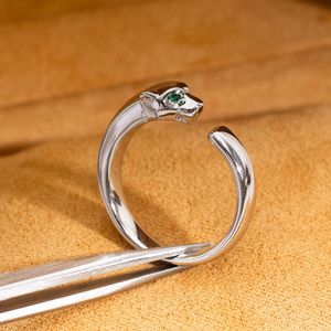 Panthere Ring için kadın tasarımcı için adam elmas zümrüt altın kaplama 18k t0p kalite resmi reprodüksiyonlar klasik stil moda zarif hediye 023