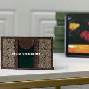 Nyaste 597617 Ophidia Card Holders Woman Mini Wallet Designer Leather Canvas Luxury Designer Mini Bank Card Holder Small Slim Wall268s