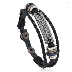 Charm Bracelets Simple 2-speed Adjustment Black Couple Leather Bracelet Stainless Steel Button Fashion Accessories Hand-woven Jewelry