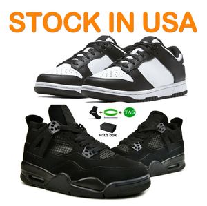 4 أحذية لكرة السلة أسود القط SB أبيض الأسود الباندا الرجال النساء 4S OG Designer Sneakers University Blue 2023 المدربين الذين يتم شحنهم من الولايات المتحدة السريعة توصيلنا لنا
