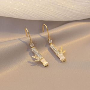 Dangle Earrings South Korea Fashion Simple Exquisite Luxury High Quality Opal Bamboo Slub Gift Party Wedding Women Jewelry