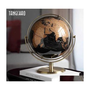 Dekorativa föremål Figurer Heminredning World Globe Retro Map Office Accessories Desk Ornament Geography Kids Education Ation 211 DHRO5