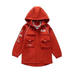 Tench Mäntel Jungen Jacken Kinder Mode Frühling Herbst Kinder Mäntel Brief Drucken Graben Dünne Kinder Jacke Oberbekleidung Kleidung 230311