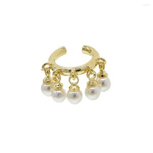 Kolczyki stadnowe pojedyncze białe perłowe ucha mankiet fluorescencyjny biżuteria geometryczna okrągła U klips na no przeszywając