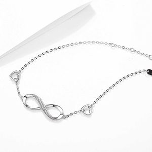 Bracelets S925 Sterling Silver Style Women's 8-character Bracelet Classic Fashion Infinite Symbol Handicraft Mother's Day Gift