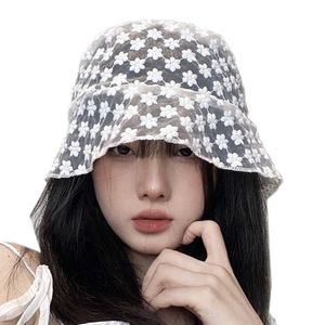 Wide Brim Hats 2020 Neuer koreanischer LE-Hut für Frauen Floppy Faltbarer Sommer-Eimer-Hut Soft Le Flower Wide Brim Sun Hats Dress Le Ladies Hat P230311