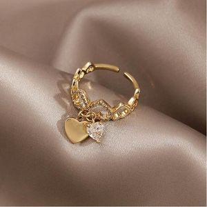 Fashion Rings Women Metal Party Trendy Heart Wedding Bands Setting All Compatible Rings For Female Jewelry