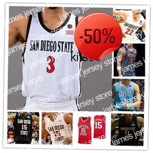 Mvp7777 College Basketball Wears Custom College Basketball San Diego State Aztecs SDSU Jerseys Matt Bradley Trey Pulliam Nathan Mensah Keith