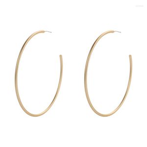 Brincos de argola grande brinco grande para mulheres Jóias de tendências Mate Gold Color Round Hoops Fashion Bijoux Acessório Brincos 2023