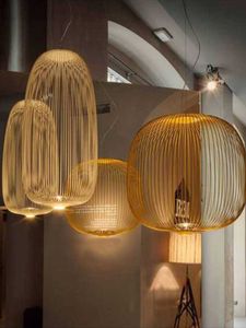 Pendant Lamps Remote Foscarini Spokes 1/2 Lights Modern LED Hanglamp LOFT Industrial Bird Cage Lustre Suspension Fixtures BedroomPendant