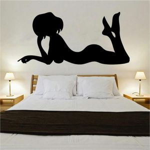 Wall Stickers Sexy Woman Decal Art Fitness Gym Body Building Girl Sticker For Home Bedroom Decoration Accessories B521