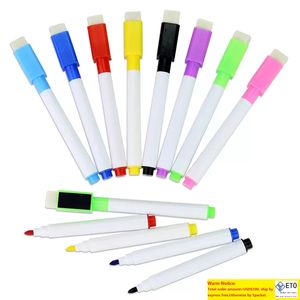 Magnetic Whiteboard Pen Whiteboard Marker Marker Dry Phate Board Magnet مع إمبيات Eraser Office School Supplies 4 حبر ملون