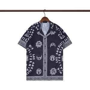 남자 디자이너 블라우스 캐주얼 셔츠 패션 편지 인쇄 슬릭 볼링 셔츠 남성 드레스 셔츠 여름 짧은 슬리브 스트리트웨어 티 셔츠 m-3xl