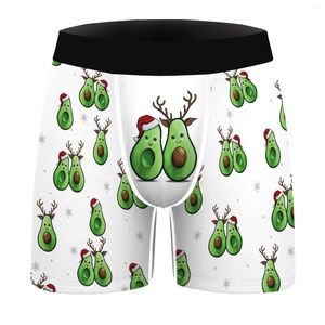 Cuecas Festival de Natal Função Festival de Natal Papai Noel Snowman Men Men Thorthewas Boxer Shorts