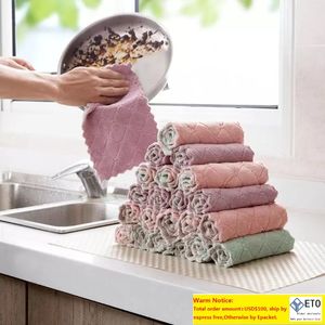 Kitchen Cleaning Wiping Rags Dish Cleaning Cloths Water Absorption Antigrease Dish Cloth Microfiber Color Washing Towel Magic