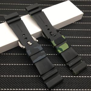 24mm 26mm Camouflage Bunte Silikon Gummi uhr band Ersetzen Für Panerai strap uhr band Wasserdicht armband tools169T