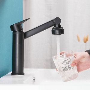 Bathroom Sink Faucets 1080 Degree Bath Faucet Kitchen Sink Faucet Bathroom Faucet Mixer Aerator 2 in 1 Black Faucet Water Faucet 230311