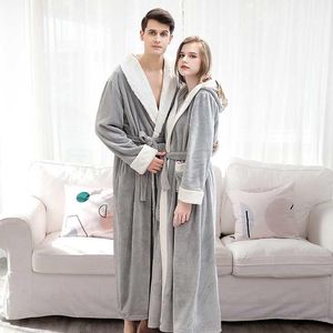 Handduk Flanell Night Robe nattkläder förtjockade pyjamas par klänning badrockar loungewear
