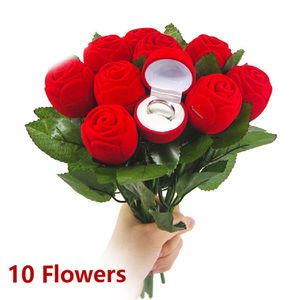 Scatole per gioielli Scatola per anelli di fiori di rose creative Floccaggio di fiori Matrimonio Fidanzamento Matrimonio San Valentino Anelli regalo Scatola per gioielli 230310