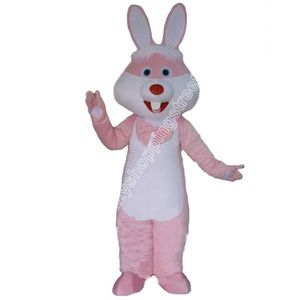 Adult Easter Bunny Costume Pink Rabbit Mascot Costume Cartoon Animal Character Outfits Suit Adults Size Christmas Carnival Party Outdoor Outfit Advertising Suits