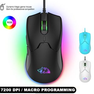 M6 USB WIRED MINI GAMING MOUS 7200 DPI Optisk 7 -knapp RGB USB WIRED MUSE MICE för PC Desktop Laptop Computer Gamer