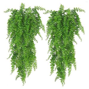 Decorative Flowers Artificial Plants Ferns Persian Rattan Outdoor Plastic For Wall Indoor Hanging Baskets Wedding Garland #t2g