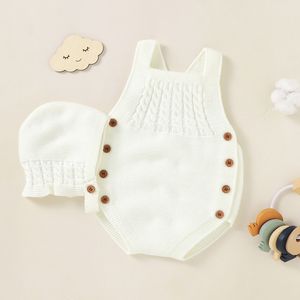 Cardigan Baby Bodysuits Born Born Boys Garotas Meninas Caps Caps 2pc Conjunto de Roupas Moda Moda Solid Knit Sweeters Sweaters de roupas de roupas 230310