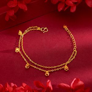 Cadeia de pulseira de pulseira feminina Perfeita moda requintada real 18k Gold amarelo cheio de joias lindas
