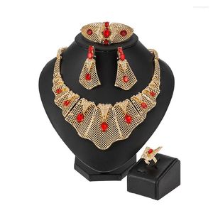 Necklace Earrings Set MUKUN 2023 Nigerian Wedding African Costume Jewelry Dubai Fashion Charm Neckace Sets For Women Party Gift