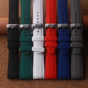 Titta på band högkvalitativ gummi-klockband 18mm 20mm 22mm armband för omga seik roll Tisso Watches Band Brand Curved End Rem Men338f
