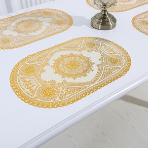 Masa paspasları retro pvc taklit dantel Avrupa tarzı kayma önleyici placemat kupa kahve fincanı paspas ısı yalıtım peçetesi ev dekormatlar matmat