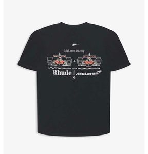 Мужские футболки Rhude X Mclaren, футболка для мужчин и женщин, высококачественные футболки с принтом автомобиля, футболки с принтом Rhude, топы, футболка, мужская одежда в стиле Харадзюку
