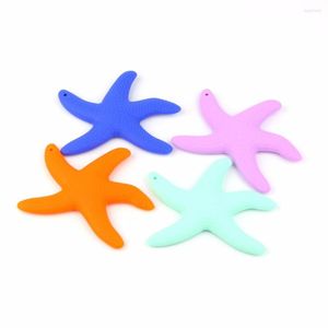 Pendant Necklaces TYRY.HU 1PC Silicone Baby Beads Dancing Starfish BPA Free DIY Necklace Chewing Teething Tooth Training Toy