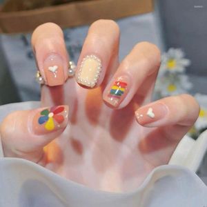 False Nails Sun Flower Fake Pattern Charm Nail Extension DIY Art Decoration Tips Full Cover