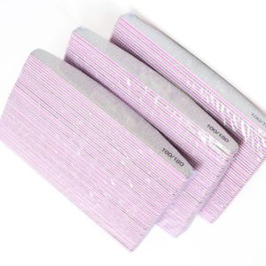 Nail Files 100pcslot 100180 Professional Nail File Half Moon Sandpaper Sanding Blocks Grinding Polishing Salon Manicure Nail Tools Bulk 230310