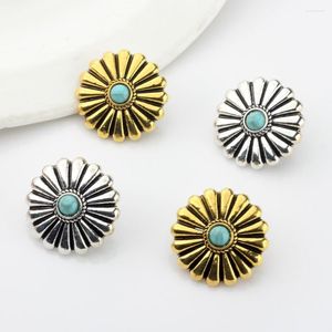 Stud Earrings 1pair Vintage Exaggerated Zinc Alloy Round Daisy Flower For Women Gift Jewelry