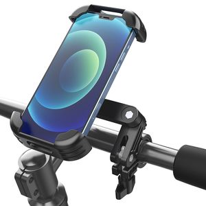 Bike Phone Holder Mount Motorcycle Handlebar Cell Phone Clamp 360° Rotatable for iPhone 15 14 13 Pro Samsung Android Smartphones