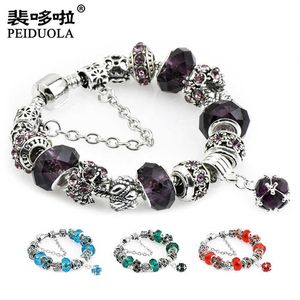 S Pan Family New Fashion Fashion Large Hole Crystal Fild Frown Crown Pingente Bracelet