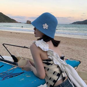 HBP Thin Hats Summer Wide Brim Breattable Sunscreen Hat Korean Linen Large Bucket Flower Fisherman Caps Gorro Piel P230311