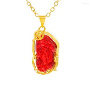 Pendant Necklaces 4 Colors Birthstone Natural Stone Necklace Crystal 24K Gold Charm Women Jewelry