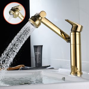 Смеситель раковины для ванной комнаты бассейн 3 360 градусов поворотной ванной вода для ванной комнаты с одной ручкой золотой кран ванной комнаты и холодная раковина для раковина