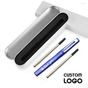 1pcs de design de alta qualidade, logotipo de presente idéias de presentes a laser canetas metal personalizadas com seus contatos de URL da web e web