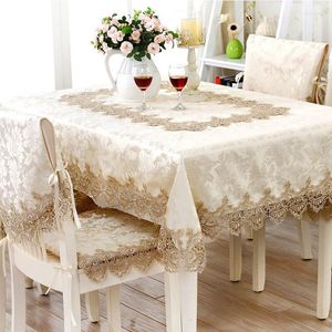 Table Cloth Brown Rectangle Europe Luxury Embroidered Dining Cover Beautiful Round Tablecloth Lace Tv