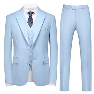 Мужские костюмы Plyesxale Sky Blue Mens Suit 5xl Slim Fit Wedding для мужчин высококачественный мужской бизнес -брюк жилет Q1320 Q1320