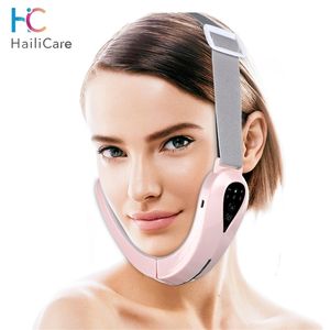 Face Massager EMS Lifting Massager Double Chin V Shape Lift Belt Red Blue Light LED Face Slimming Vibration Face Lift Devices Skin Care 230310