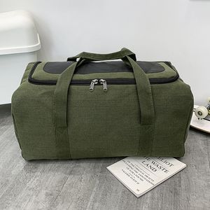 Stuff Sacks Canvas Travel Bag For Men Solid Durable Handbag Outdoor Sports Storage Luggage Backpack Large Capacity Sac De Voyage XA655F 230311