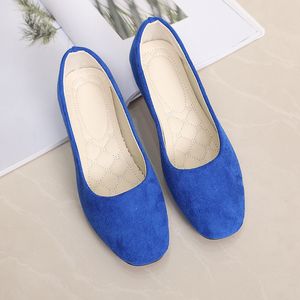 2023 New Fashion Square Slippers Head Single Shoes Fashion Flat Women's Suede Shallow Mouth Single Shoes Women's Shoes 07